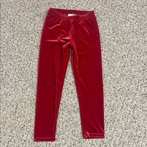 Janie and Jack Red Velvet Leggings